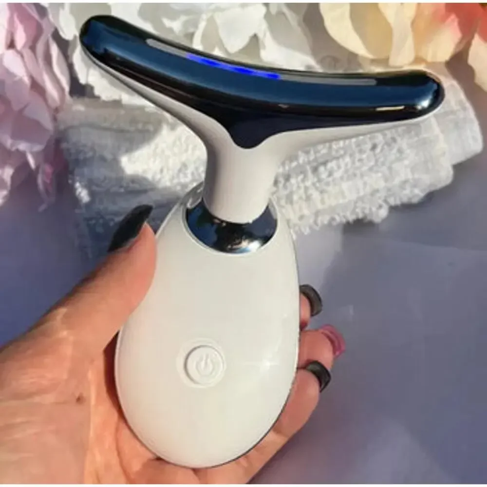 Beauty Massager 7 Color Wavy Acne Beauty Microcurrent Facial Device Skin Firming
